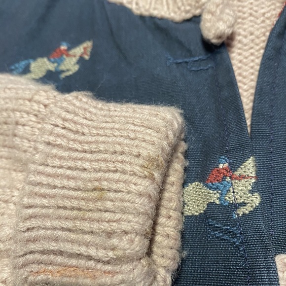 Vintage Hand Knit Cardigan Sweater Womens Large Horse Equestrian 80s Cottage - Picture 10 of 10